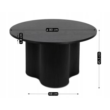 DERIAN MAX Fekete Asztal