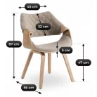 LUISE bézs bársony szék