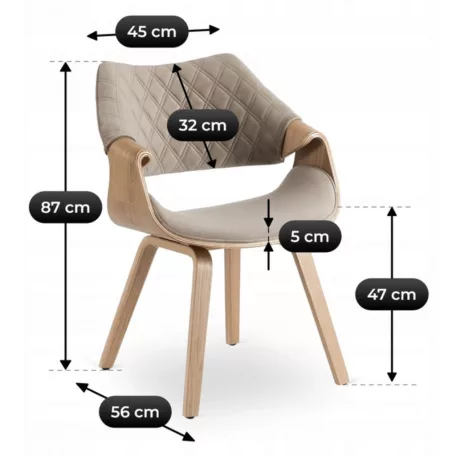 LUISE bézs bársony szék