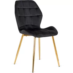 LUCKY fekete szék arany bársony lábakkal