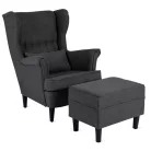 EVAN 2 Lounge Fotel Lábtartóval Sötétszürke