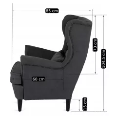 EVAN 2 Lounge Fotel Lábtartóval Sötétszürke