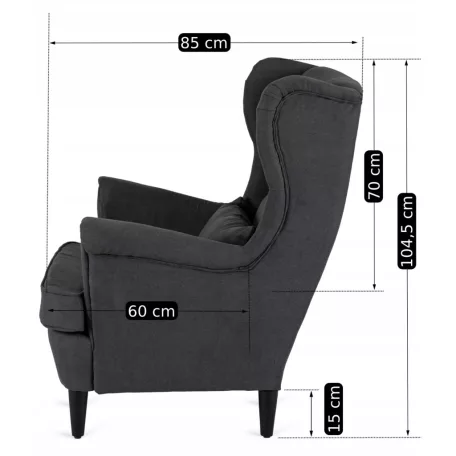EVAN 2 Lounge Fotel Lábtartóval Sötétszürke