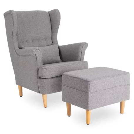 EVAN 2 nyugágy lábtartóval, szürke