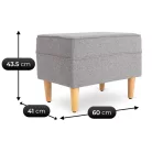 EVAN 2 nyugágy lábtartóval, szürke