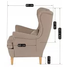 EVAN 2 Lounge Fotel Lábtartóval Bézs