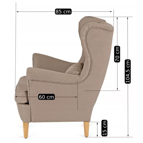 EVAN 2 Lounge Fotel Lábtartóval Bézs
