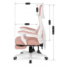 BING Forgós Gamer Szék Lábtartóval Rózsaszín/Fehér