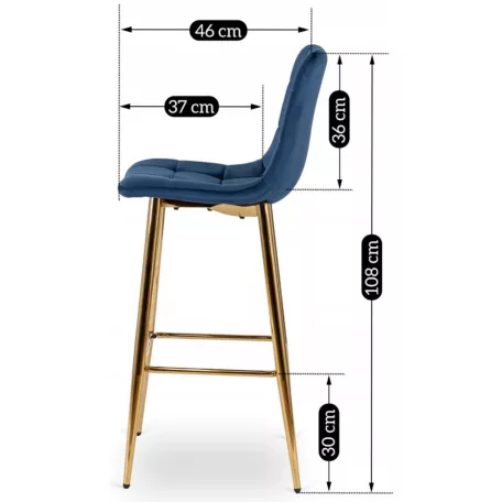 ARIEL sötétkék bársony szék