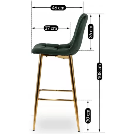 ARIEL zöld bársony szék