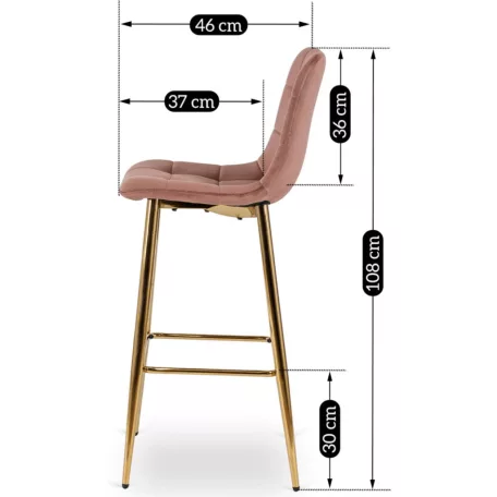 ARIEL Rózsaszín Bársony Szék