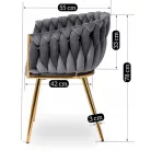 CAPI szürke szőtt bársonyszék