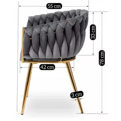 CAPI szürke szőtt bársonyszék