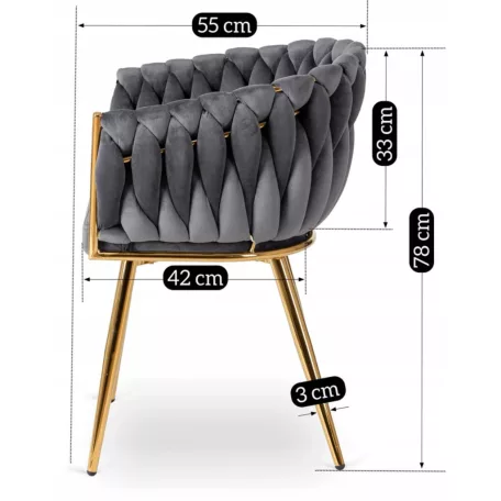 CAPI szürke szőtt bársonyszék