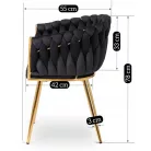 CAPI fekete szőtt bársonyszék