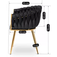 CAPI fekete szőtt bársonyszék