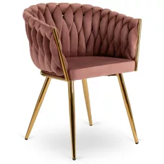 CAPI Rózsaszín Szőtt Bársony Szék