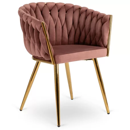 CAPI Rózsaszín Szőtt Bársony Szék