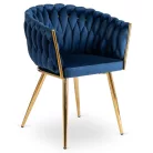 CAPI sötétkék szőtt bársonyszék