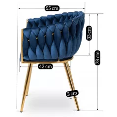 CAPI sötétkék szőtt bársonyszék