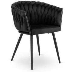 ELENA fekete bársony szőtt szék