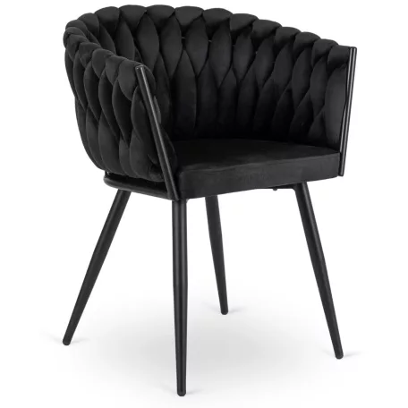 ELENA fekete bársony szőtt szék