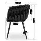 ELENA fekete bársony szőtt szék