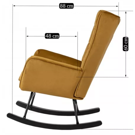 JACKSON Mustár Bársony Hintaszék