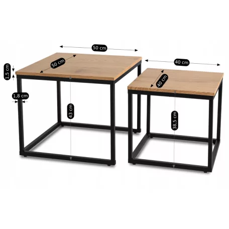 CARMI asztalgarnitúra, arany tölgy/fekete