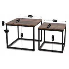 RIS asztalgarnitúra rusztikus tölgy/fekete színben