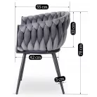 ELENA szürke szőtt bársony szék