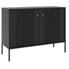 SOFT Fiókos Komód 104 cm Kétajtós Bordázott Fekete