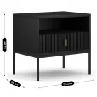 MARCOS Éjjeliszekrény, Hornyolt, Fekete