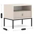 MARCOS Éjjeliszekrény, barázdált kasmír