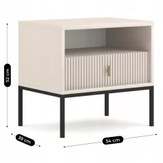 MARCOS Éjjeliszekrény, barázdált kasmír