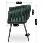 ELENA zöld bársony szőtt szék