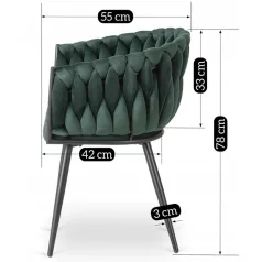 ELENA zöld bársony szőtt szék