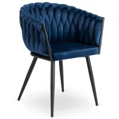 ELENA sötétkék szőtt bársonyfotel