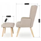 LOZANO 2 Lounge Fotel Lábtartóval Bézs Színben