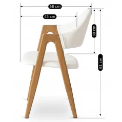 WILLY szék, fehér, műbőr