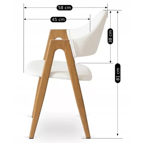 WILLY szék, fehér, műbőr