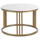 KORIN Kerámia Asztal Fényes Fehér/Arany