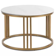 KORIN Kerámia Asztal Fényes Fehér/Arany