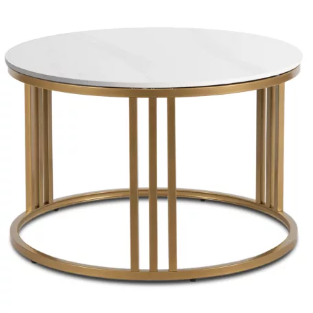 KORIN Kerámia Asztal Fényes Fehér/Arany