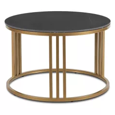 KORIN Kerámia Asztal Fekete Márvány/Arany