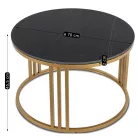 KORIN Kerámia Asztal Fekete Márvány/Arany