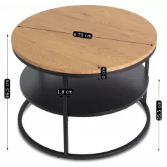 BEST tölgy/fekete asztal