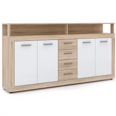 BLAGO Fiókos Komód 190 cm Sonoma Tölgy/Fehér