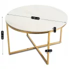 MARINE Kerámia Asztal Fehér Márvány/Arany