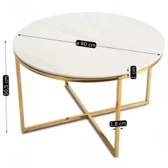 MARINE Kerámia Asztal Fehér Márvány/Arany